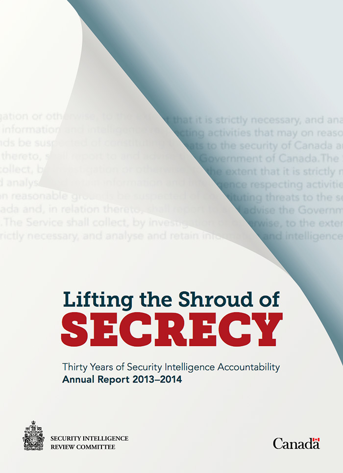 SIRC Annual Report 2013–2014: Lifting the Shroud of Secrecy